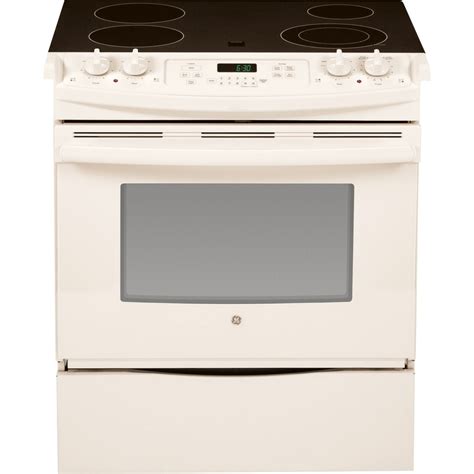 bisque slide in electric range